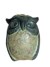 Ceramic Owl Planter Pot, Flower Pot, Green, Owl Gifts, Mexican Pottery, Indoor Outdoor Owl Decorations, Large Pot