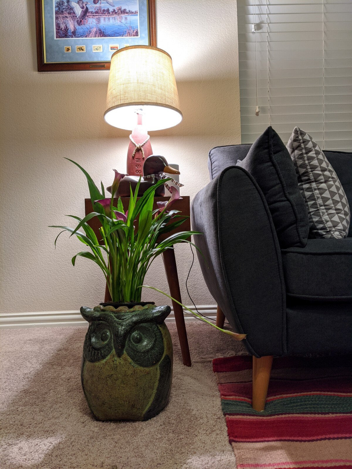 Owl Planter & Clay Flower Pot, Beige and Green, Mexican Pottery Home Decor Good for Indoor or Outdoor Decorations, Large Owl Pot