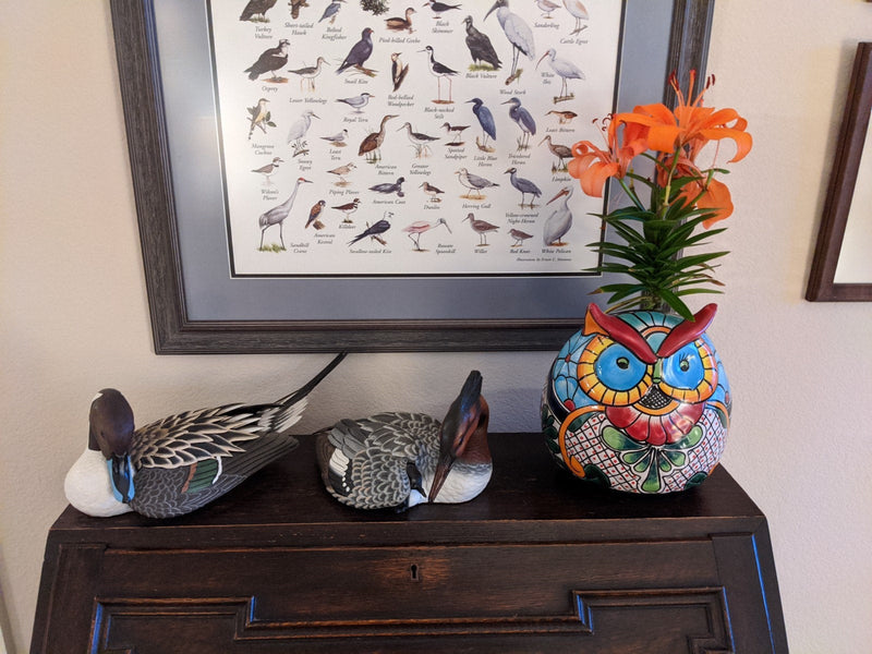 Owl Flower Pot, Ceramic Planter, Handmade Talavera Pottery, Garden Decor, Outdoor Decorations, Indoor Home Decor, Cute Owl Gifts