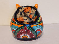 Ceramic Owl Mexican Flower Pot, Colorful Owl Gifts, Talvera Pottery, Indoor or Outdoor Owl Decorations, Talavera Mexico, Large Owl Pot
