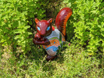 Cute Squirrel, Ceramic Squirrel Figurine, Squirrel Gifts, Garden Statues, Talavera Pottery, Handmade, Hand Painted, Squirrel Decor Figure