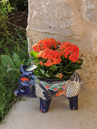 Sunflower Pig Planter Talavera Pottery Ships 9-1 | Use Ceramic Pig Flower Pot for Outdoor or Indoor Plants, Handmade Pig Gifts