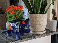 Sunflower Pig Planter Talavera Pottery Ships 9-1 | Use Ceramic Pig Flower Pot for Outdoor or Indoor Plants, Handmade Pig Gifts
