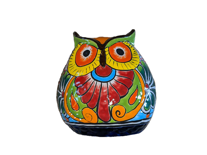 Talavera Planter, Ceramic Owl Mexican Flower Pot, Colorful Owl Gifts, Indoor or Outdoor Owl Decorations, Large Owl Pot