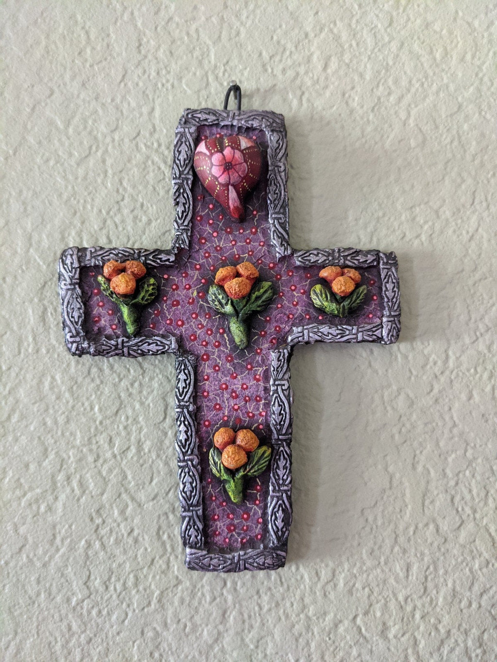 Handmade Cross, Cross Wall Decor, Cross Wall Art, Large Cross Decor, Cross Decorations, Religious Cross, Purple