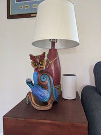 Alebrije Owl de Oaxaca, "Whodini" - Original Wood Sculpture, Fine Mexican Folk Art by Oaxacan Artist Florencio Fuentes Melchor, Owl Gift