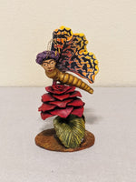 Dragonfly Sculpture, Handmade Mexican Folk Art, Ceramic Figurine, Oaxacan Art, Dragonfly & Rose