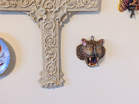 Wall Art Home Decor, Mexican Folk Art, Jaguar Figurine Statue, Animal Art, Clay Pottery Original by Jose Juan Aguilar of Oaxaca, Mexico