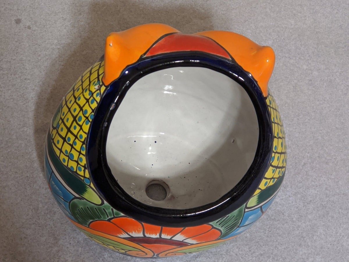 Ceramic Owl Mexican Flower Pot, Colorful Owl Gifts, Talvera Pottery, Indoor or Outdoor Owl Decorations, Talavera Mexico, Large Owl Pot