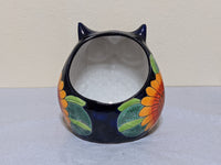 Sunflower Owl Mexican Flower Pot Ships 9-1 | This Ceramic Talavera Pottery Works Indoor or Outdoor as Home Decor or Garden Decor