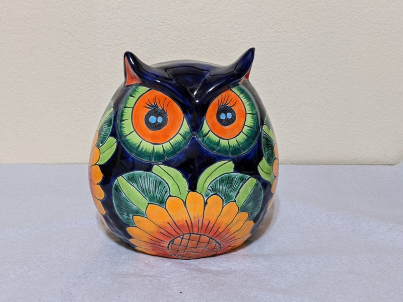 Ceramic Owl Mexican Flower Pot, Colorful Owl Gifts, Talavera Pottery, Indoor or Outdoor Owl Decorations, Talavera Mexico, Owl Pot