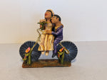 Newlywed Gift, Oaxaca Folk Art, Newlyweds on Bicycle, Gifts for Newlyweds, Handmade in Oaxaca Mexico, Newlywed Gift for Home