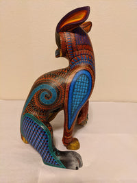 Alebrije Owl de Oaxaca, "Whodini" - Original Wood Sculpture, Fine Mexican Folk Art by Oaxacan Artist Florencio Fuentes Melchor, Owl Gift