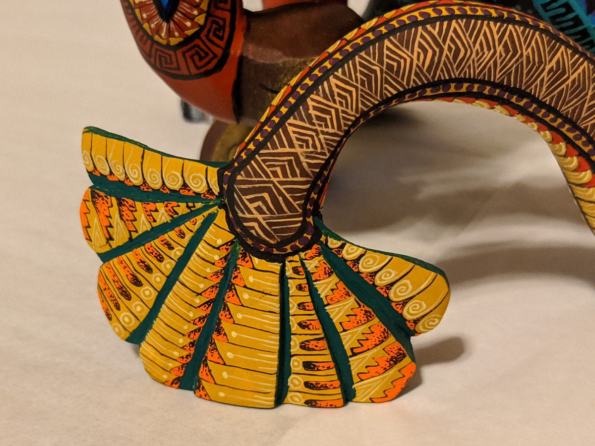 Alebrije Owl de Oaxaca, "Whodini" - Original Wood Sculpture, Fine Mexican Folk Art by Oaxacan Artist Florencio Fuentes Melchor, Owl Gift
