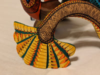 Alebrije Owl de Oaxaca, "Whodini" - Original Wood Sculpture, Fine Mexican Folk Art by Oaxacan Artist Florencio Fuentes Melchor, Owl Gift