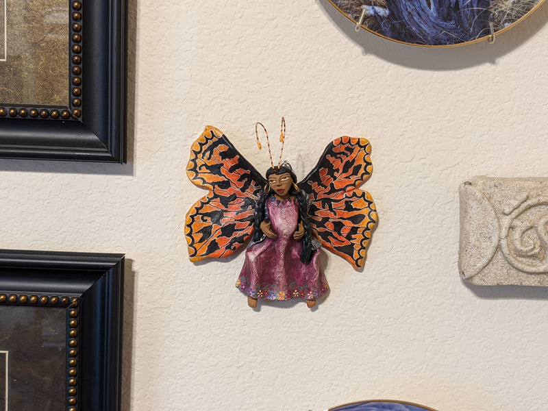 Pregnant Butterfly Angel de Oaxaca, Angel Figurines, Butterfly Wall Art, Angel Wall Decor, Butterfly Decor, Angel Wall Art, Little Angel Art