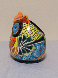 Ceramic Owl Mexican Flower Pot, Colorful Owl Gifts, Talvera Pottery, Indoor or Outdoor Owl Decorations, Talavera Mexico, Large Owl Pot