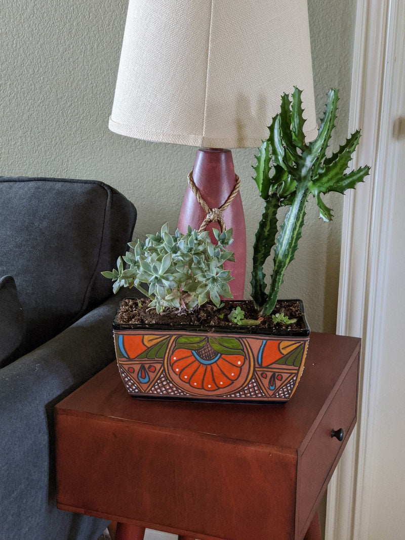 Succulent Planters, Talavera Pottery, Cute Succulent Planter Box, Indoor Windowsill Planter, Window Sill Planters Indoor, Narrow Planter Pot