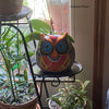 Ceramic Owl Mexican Flower Pot, Colorful Owl Gifts, Talvera Pottery, Indoor or Outdoor Owl Decorations, Talavera Mexico, Large Owl Pot