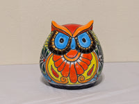 Ceramic Owl Mexican Flower Pot, Colorful Owl Gifts, Talvera Pottery, Indoor or Outdoor Owl Decorations, Talavera Mexico, Large Owl Pot