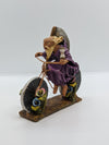 Father Time Bicycle, Clay Figurine, Mexican Folk Art, Oaxacan Art, Handmade Original Collectible