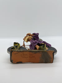 Father Time Bicycle, Clay Figurine, Mexican Folk Art, Oaxacan Art, Handmade Original Collectible