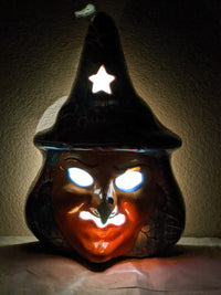 Ceramic Witch, Talavera Pottery, Halloween Decorations, Outdoor Indoor Witch Decorations, Halloween Yard Decor