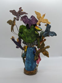 Oaxacan Woman with 15 Birds, Clay Woman Figurine, Women Statue, Mexican Folk Art, Oaxacan Art, Handmade Original Collectible