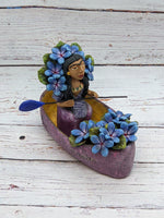 Maria Mexican Folk Art, Home Decor, Woman Figurine Statue, Clay Pottery Original from Oaxaca, Mexico by Jose Juan Aguilar