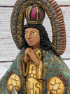 Praying Woman, Home Decor, Handmade Folk Art, Woman Figurine Statue, Clay Pottery Original Art from Oaxaca, Mexico by Jose Juan Aguilar