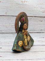 Praying Woman, Home Decor, Handmade Folk Art, Woman Figurine Statue, Clay Pottery Original Art from Oaxaca, Mexico by Jose Juan Aguilar