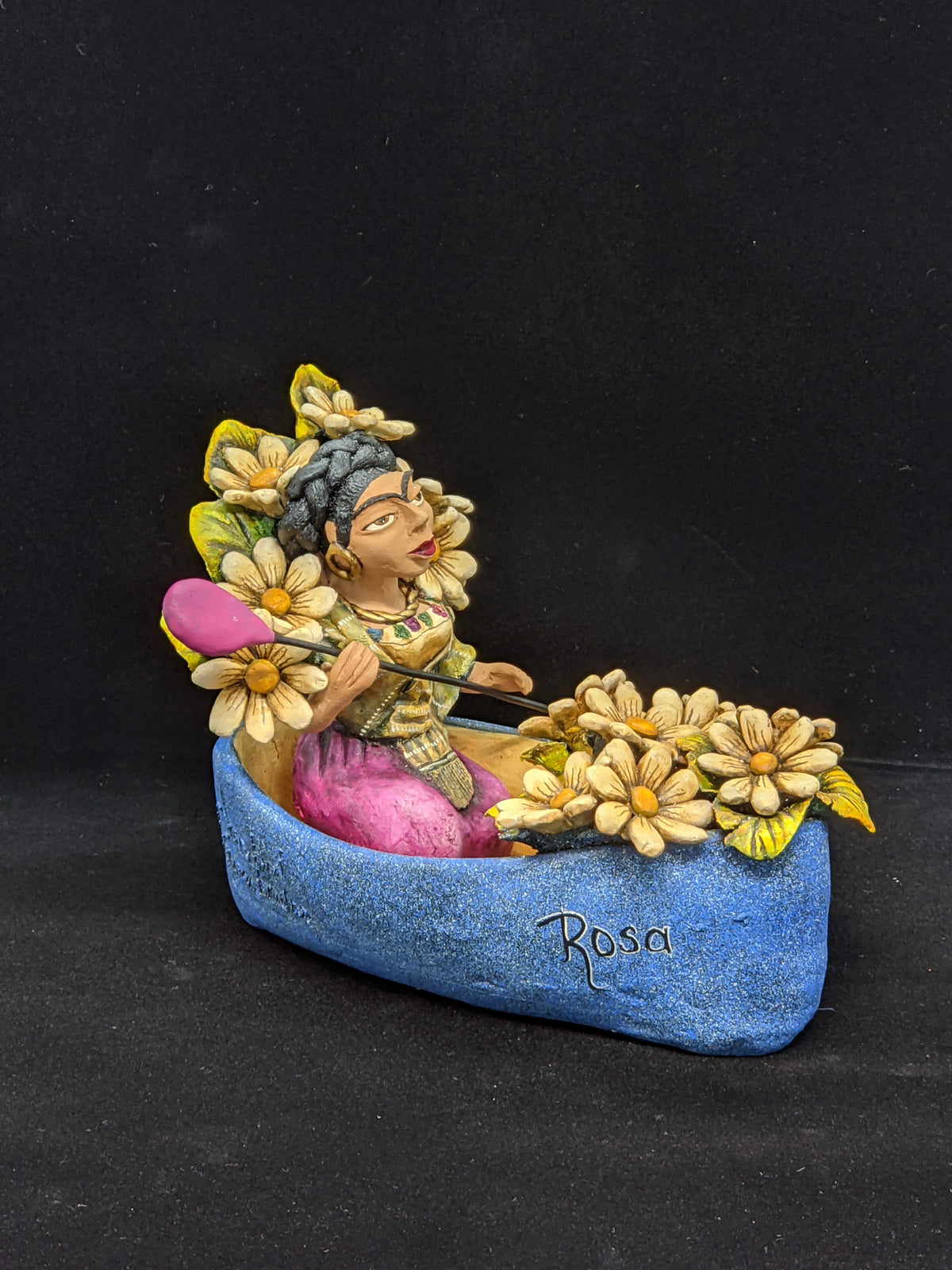 Rosa Mexican Folk Art, Home Decor, Woman Figurine Statue, Clay Pottery Original from Oaxaca, Mexico by Jose Juan Aguilar