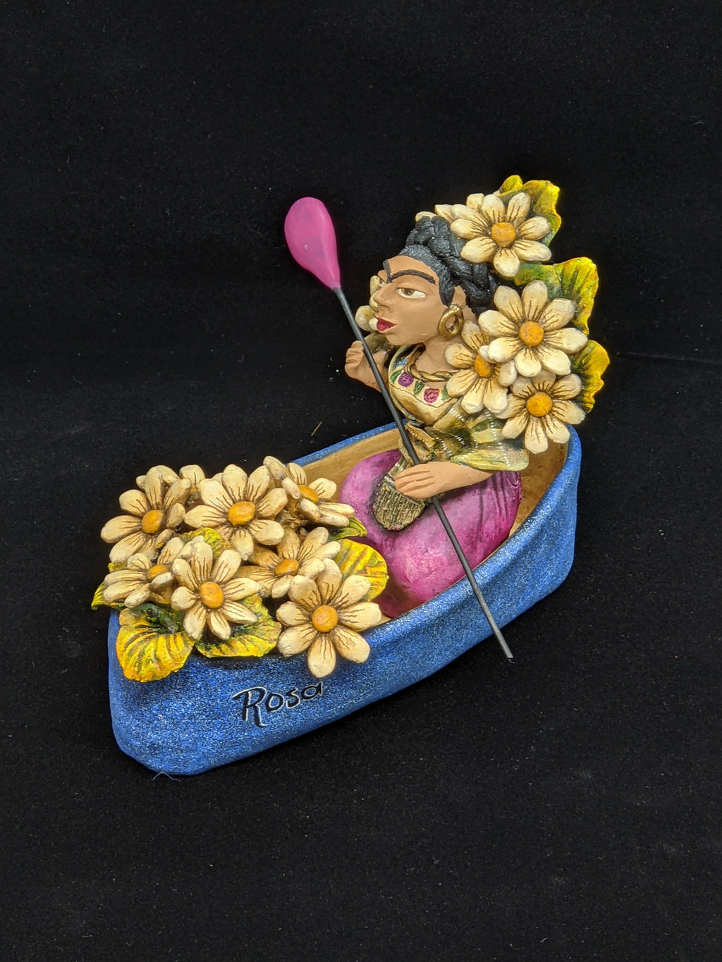 Rosa Mexican Folk Art, Home Decor, Woman Figurine Statue, Clay Pottery Original from Oaxaca, Mexico by Jose Juan Aguilar