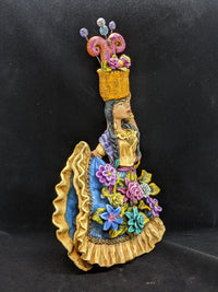 Oaxacan Woman, Home Decor, Mexican Folk Art, Woman Figurine Statue, Clay Pottery Original Art from Oaxaca, Mexico by Jose Juan Aguilar
