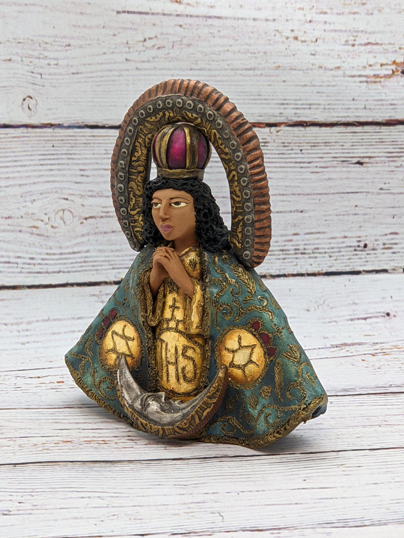 Praying Woman, Home Decor, Handmade Folk Art, Woman Figurine Statue, Clay Pottery Original Art from Oaxaca, Mexico by Jose Juan Aguilar