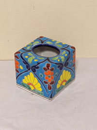 Tissue Box Cover Square, Tissue Box Holder, Kleenex Holder, Ceramic Tissue Box Cover, Talavera Pottery, Mexico