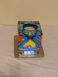 Tissue Box Cover Square, Tissue Box Holder, Kleenex Holder, Ceramic Tissue Box Cover, Talavera Pottery, Mexico