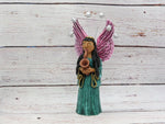 Christmas Decorations, Angel with Saxophone, Christmas Angel Home Decor, Handmade Angel Art from Oaxaca Mexico, Original Sculpture