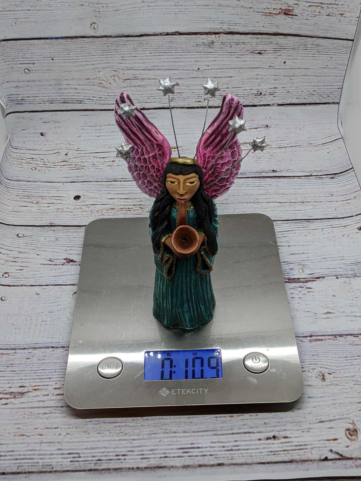 Christmas Decorations, Angel with Saxophone, Christmas Angel Home Decor, Handmade Angel Art from Oaxaca Mexico, Original Sculpture