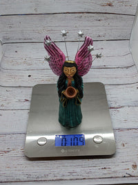 Christmas Decorations, Angel with Saxophone, Christmas Angel Home Decor, Handmade Angel Art from Oaxaca Mexico, Original Sculpture