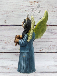 Angel with Drums,  Angel Home Decor, Handmade Angel Art from Oaxaca Mexico, Original Sculpture, Christmas Decoration