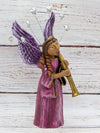 Christmas Decorations, Angel with Oboe, Christmas Angel Home Decor, Handmade Angel Art from Oaxaca Mexico, Original Sculpture