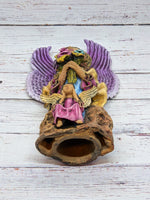 Christmas Decorations, Angels with Flowers, Christmas Angel Home Decor, Handmade Angel Art from Oaxaca Mexico, Original Sculpture