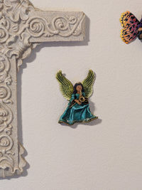 Christmas Tree Ornament, Angel with Saxophone Christmas Decorations, Angel Ornament Home Decor, Original Handmade Angel Art de Oaxaca Mexico