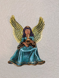 Christmas Tree Ornament, Angel with Saxophone Christmas Decorations, Angel Ornament Home Decor, Original Handmade Angel Art de Oaxaca Mexico