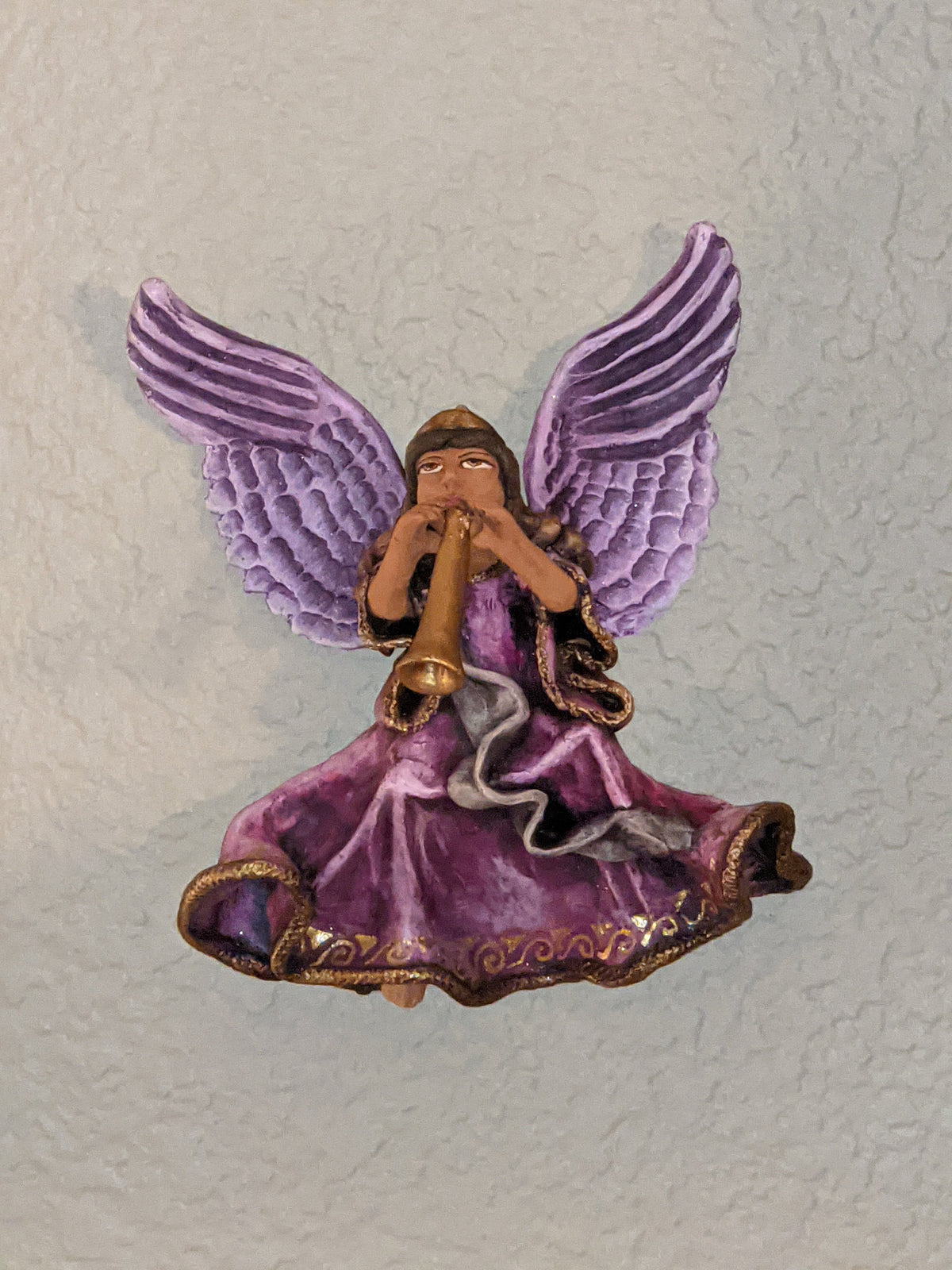 Christmas Tree Ornament, Angel with Trumpet Christmas Decorations, Angel Ornament Home Decor, Original Handmade Angel Art from Oaxaca Mexico