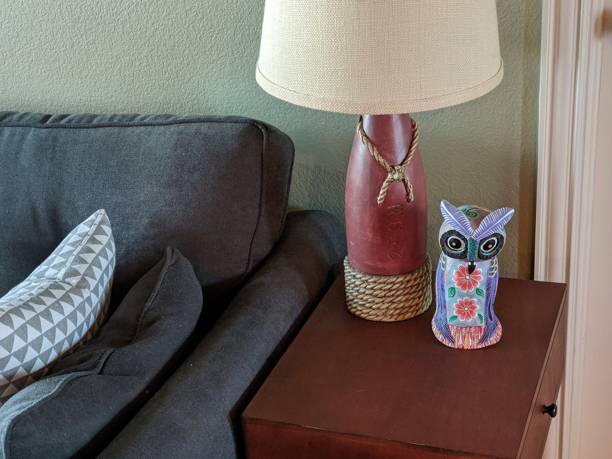 Owl Alebrije Figurine, Handmade Home Decor, Folk Art from Oaxaca Mexico, Original Wood Sculpture, Carved Animals, Unique Gifts, Owl Statue