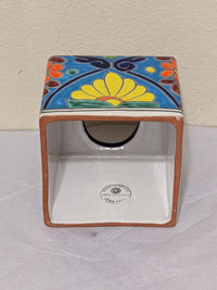 Tissue Box Cover Square, Tissue Box Holder, Kleenex Holder, Ceramic Tissue Box Cover, Talavera Pottery, Mexico