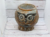 Ceramic Aztec Owl Flower Pot, Owl Gifts, Mexican Pottery, Indoor Outdoor Owl Decorations, Medium Pot, Brown Gray