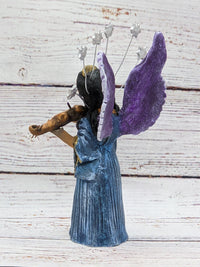 Christmas Decorations, Angel with Violin, Christmas Angel Home Decor, Handmade Angel Art from Oaxaca Mexico, Original Sculpture